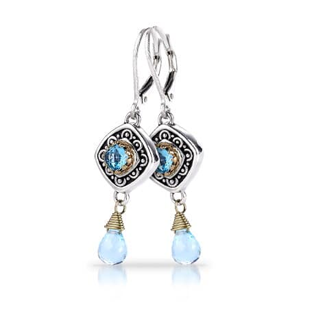 Sterling Silver Blue Topaz Earrings by Sara Blaine