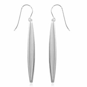 Sterling Silver Elongated Flat Oval Earrings by Carla & Nancy B.