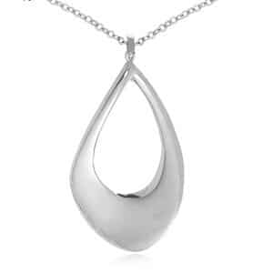 Sterling Silver Large Pear Shaped Drop with 18 inch Chain by Carla & Nancy B.