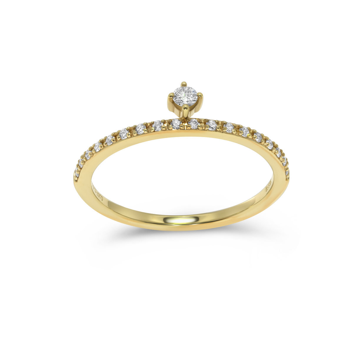 14K Yellow Gold Diamond Band with Attached Diamond