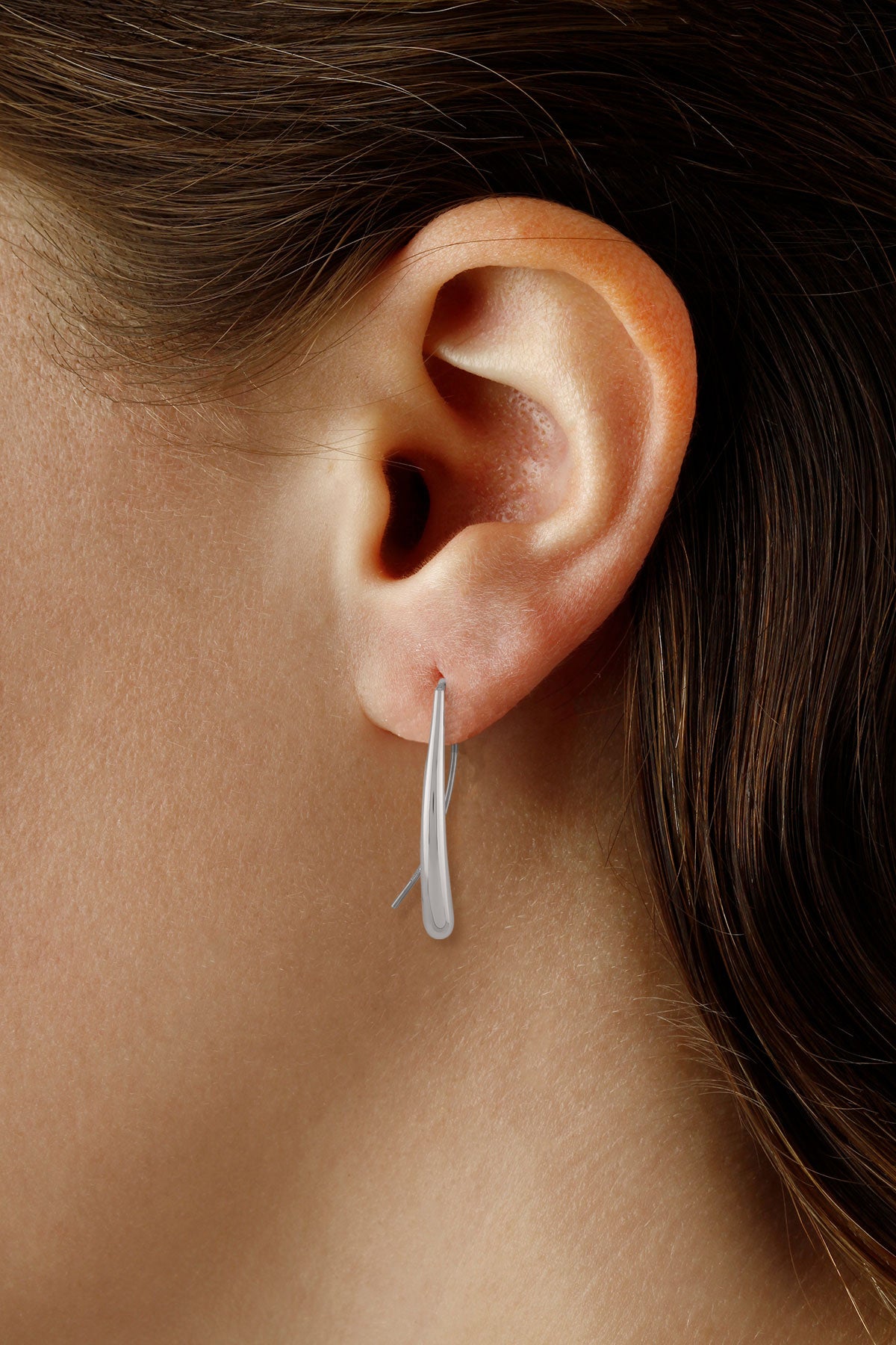 Sterling Silver Long Teardrop Threader Earrings by Carla & Nancy B.
