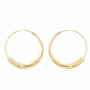 14K Yellow Gold Small Round Endless Hoop Earrings by Carla & Nancy B.