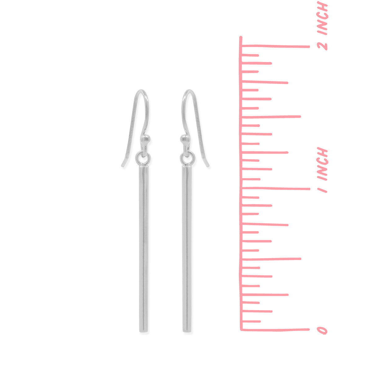 Sterling Silver Bar Dangle Earrings