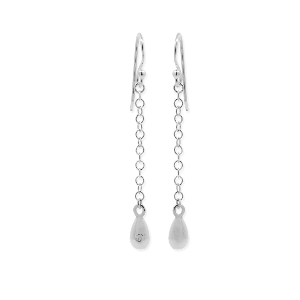 Sterling Silver Hanging Teardrop Dangle Earrings
