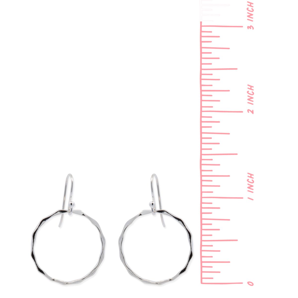Sterling Silver Wavy Circle Dangle Earrings