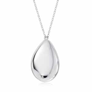 Sterling Silver 17mm Pear Shaped Drop Pendant with Chain by Carla & Nancy B.