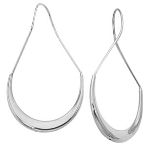 Sterling Silver Half Moon Drop Wire Earrings by Carla & Nancy B.