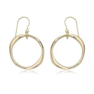 14K Yellow Gold Small Twisted Ring On Hook Earrings by Carla & Nancy B.