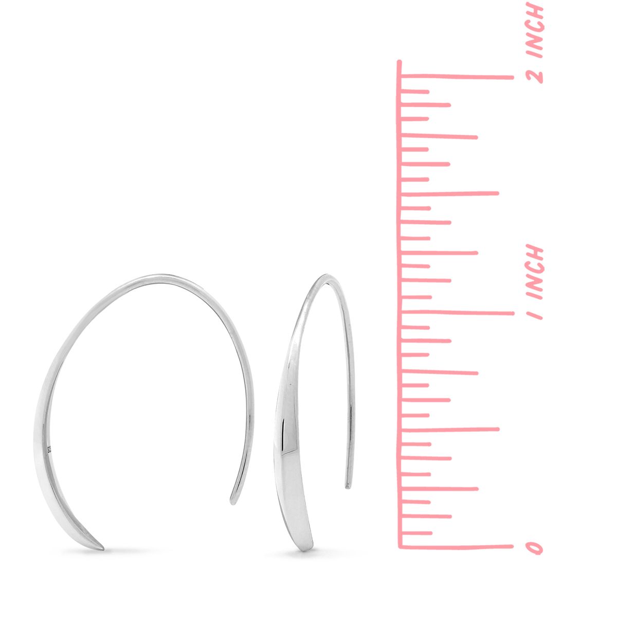 Sterling Silver Organic Pull Through Hoop Earrings
