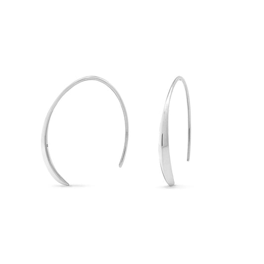 Sterling Silver Organic Pull Through Hoop Earrings