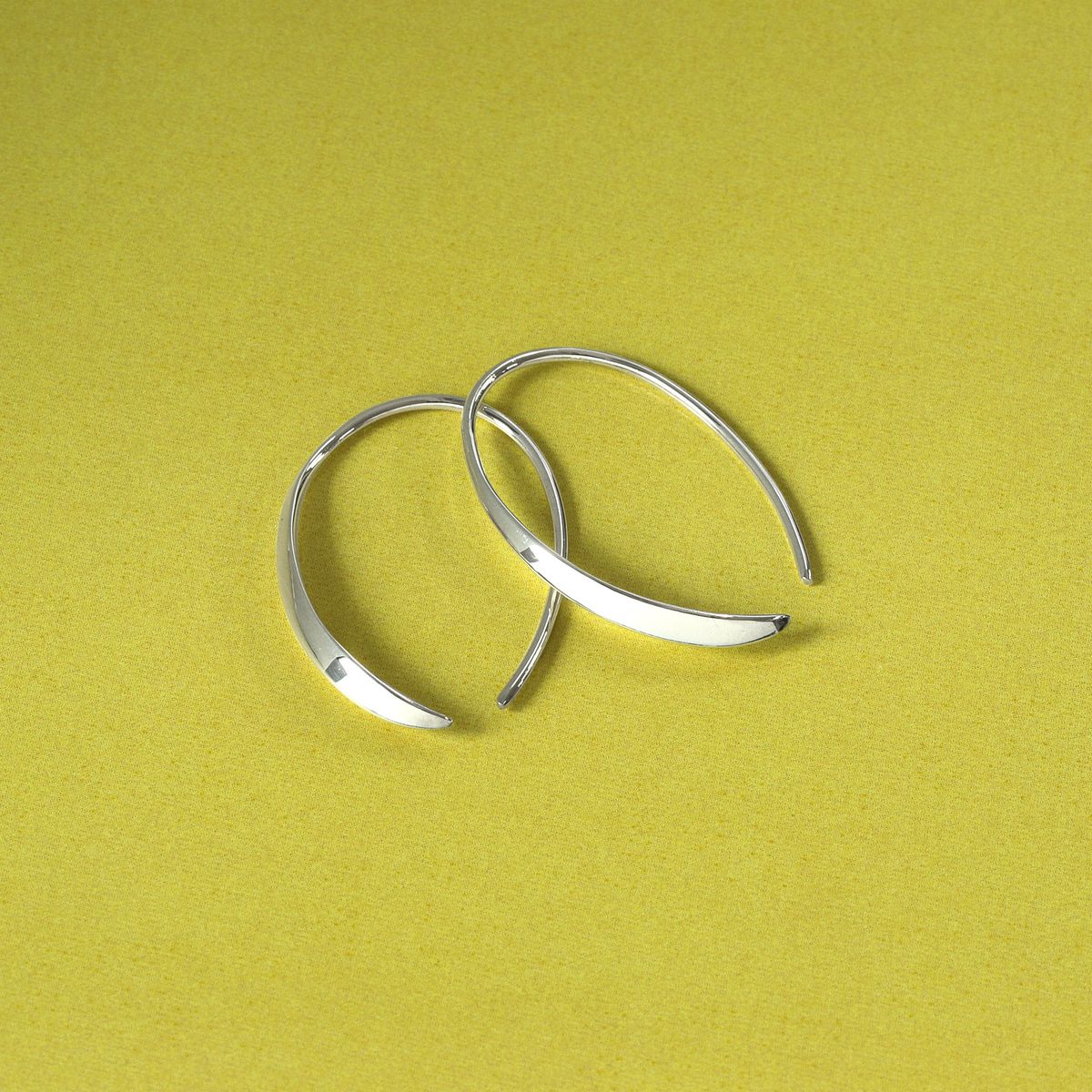 Sterling Silver Organic Pull Through Hoop Earrings