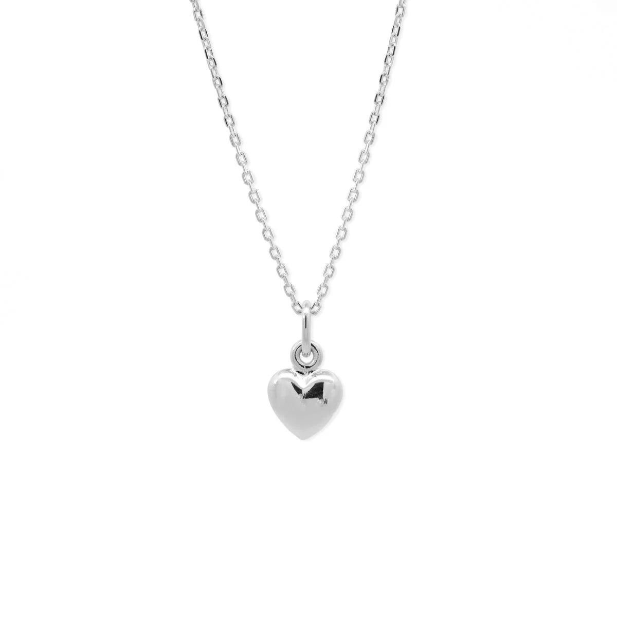Sterling Silver Puffy Heart Pendant Necklace