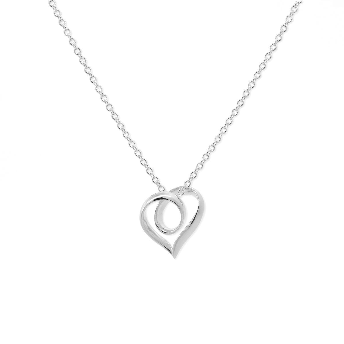 Sterling Silver Infinite Loop Heart Necklace