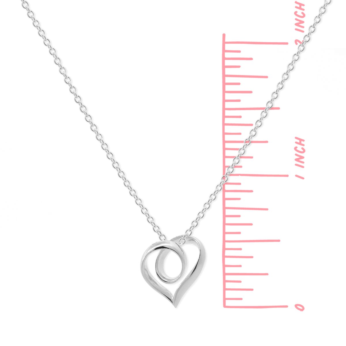 Sterling Silver Infinite Loop Heart Necklace