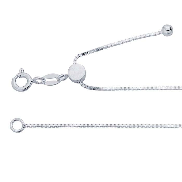 Sterling Silver 0.8mm Adjustable Box Chain