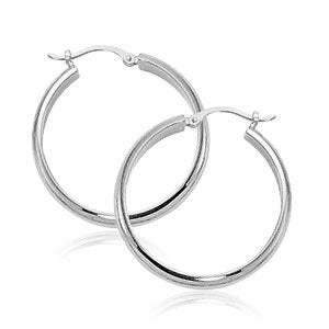 Sterling Silver Large Half Round Tube Hoop Earrings by Carla & Nancy B.