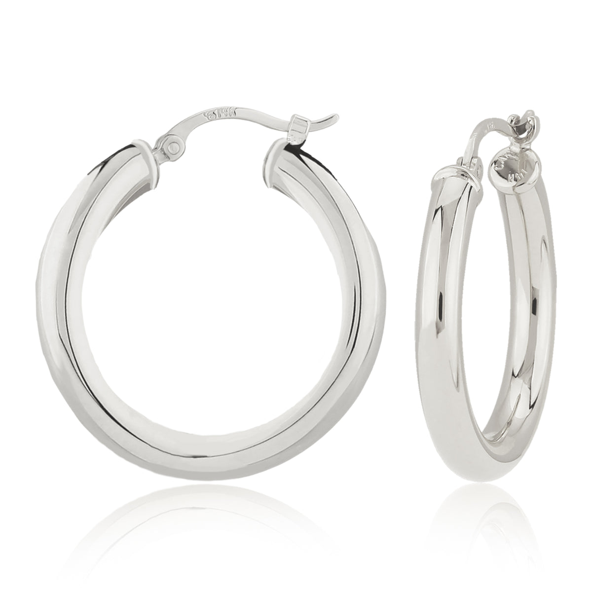 Sterling Silver 4x30mm Tube Hoop Earrings by Carla & Nancy B.