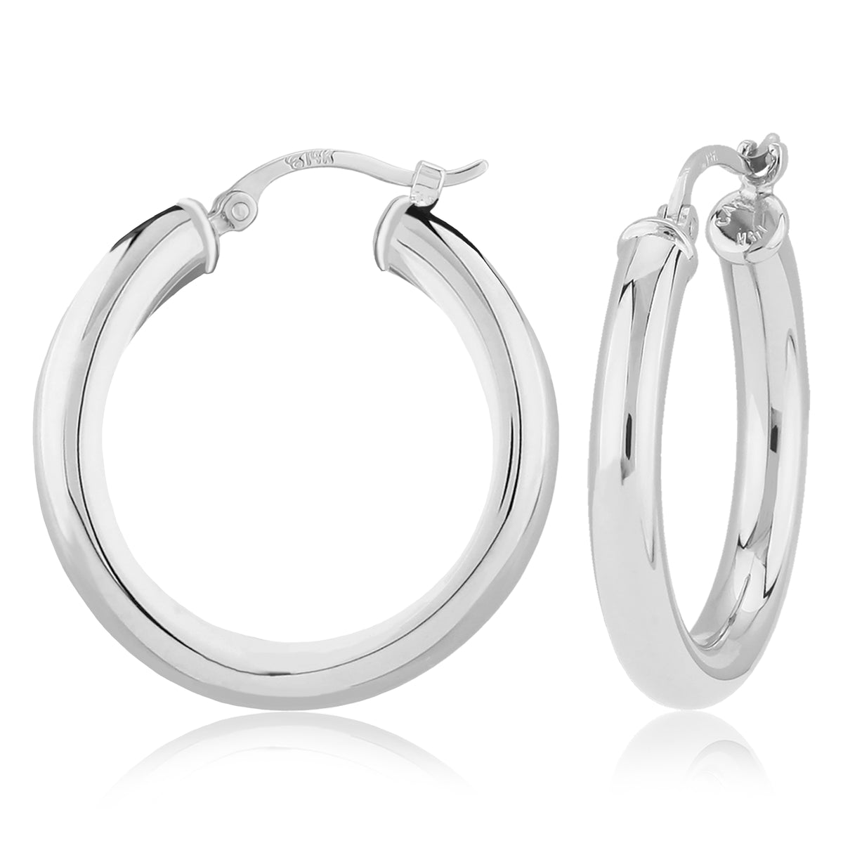 Sterling Silver 3x20mm Square Tube Hoop Earrings by Carla & Nancy B.