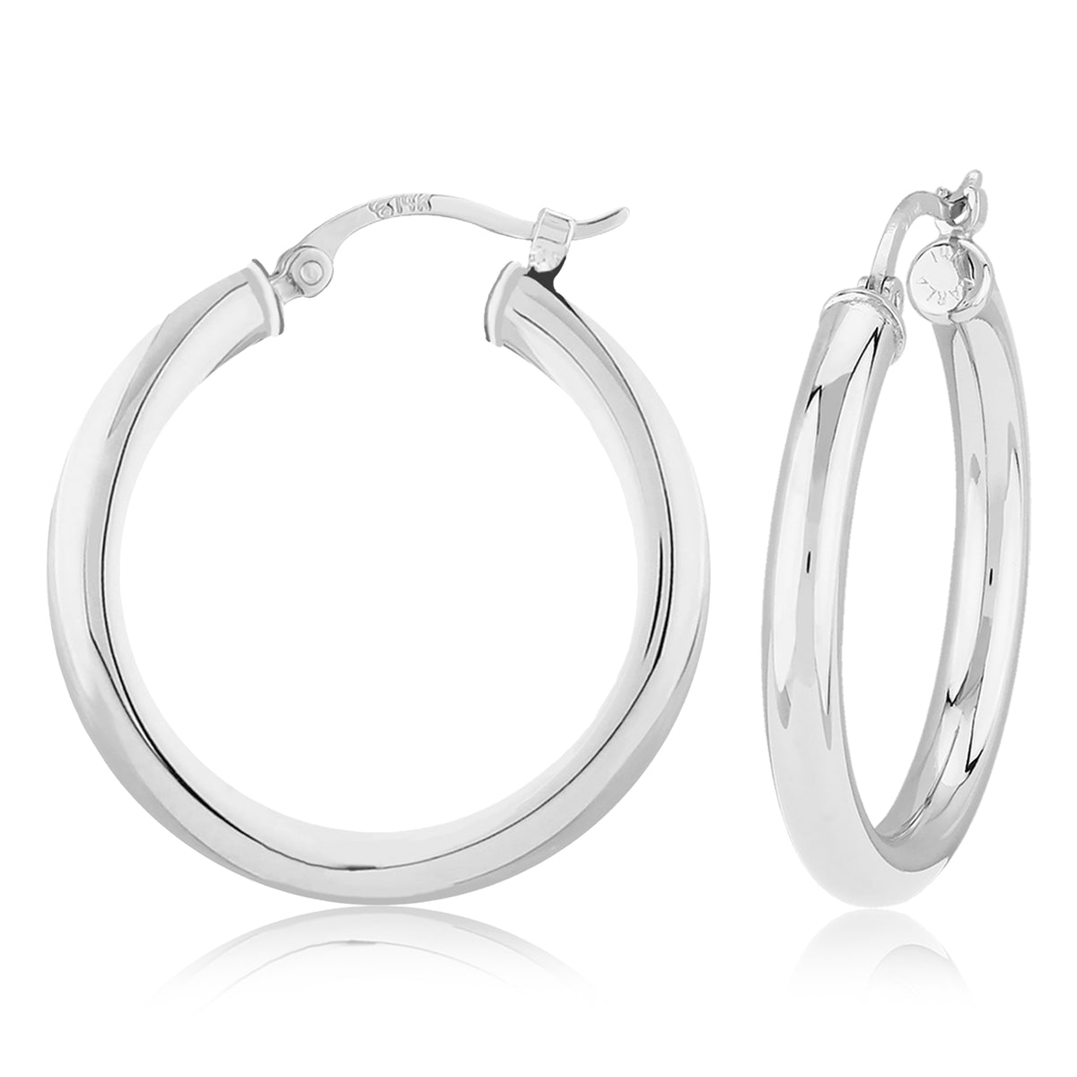 Sterling Silver 3x25mm Tube Hoop Earrings by Carla & Nancy B.