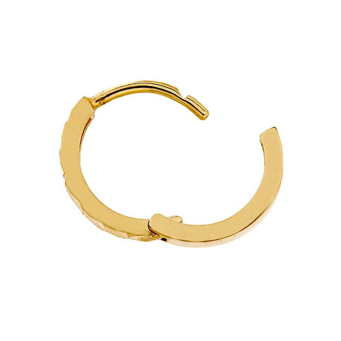 14K Yellow Gold Diamond-Cut Huggie Hoop Earrings
