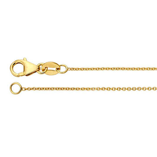 14K Yellow Gold 0.85mm Round Cable Chain