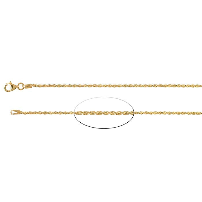 14K Yellow Gold 1.5mm Diamond-Cut French Rope Chain