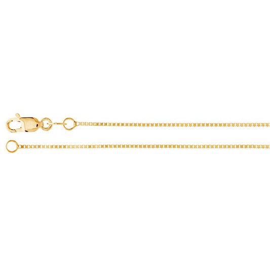 14K Yellow Gold 0.75mm Venetian Box Chain
