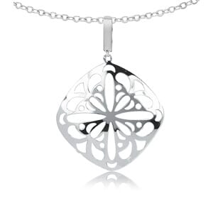 Sterling Silver Cushion Lace Pendant by Carla & Nancy B.