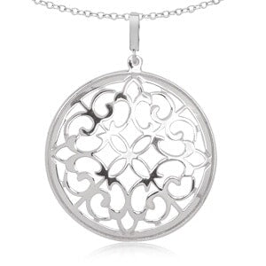 Sterling Silver Garden Gate Disc Pendant by Carla & Nancy B.