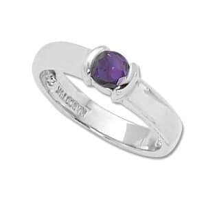 Sterling Silver 4.5mm Round Amethyst Ring by Carla & Nancy B.