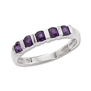 Sterling Silver 5 3mm Amethyst Ring by Carla & Nancy B.