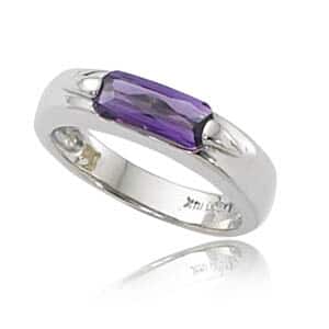 Sterling Silver Checkerboard Cut Amethyst Ring by Carla & Nancy B.