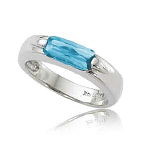 Sterling Silver Checkerboard Cut Blue Topaz Ring by Carla & Nancy B.