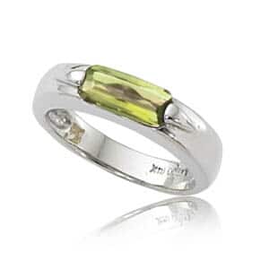 Sterling Silver Checkerboard Cut Peridot Ring by Carla & Nancy B.