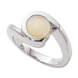 Sterling Silver 8mm Round Opal Ring by Carla & Nancy B.