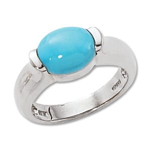 Sterling Silver 10X8mm Oval Turquoise Ring by Carla & Nancy B.