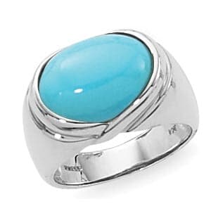 Sterling Silver Oval Turquoise Ring by Carla & Nancy B.