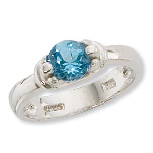 Sterling Silver 6mm Round Blue Topaz Ring by Carla & Nancy B.