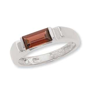 Sterling Silver 8x4mm Baguette Garnet Ring by Carla & Nancy B.