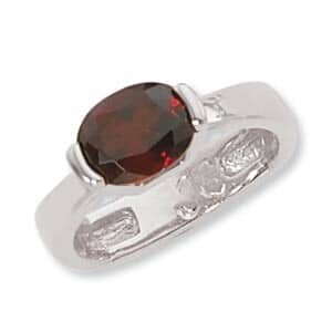 Sterling Silver 9X7mm Oval Garnet Ring by Carla & Nancy B.