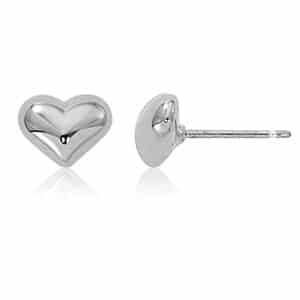 Sterling Silver Puffed Heart Stud Earrings by Carla & Nancy B.