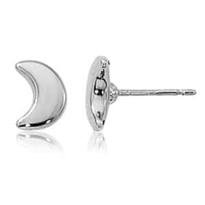 Sterling Silver Half Moon Stud Earrings by Carla & Nancy B.