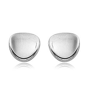 Sterling Silver 8mm Concave Disk Earrings by Carla & Nancy B.