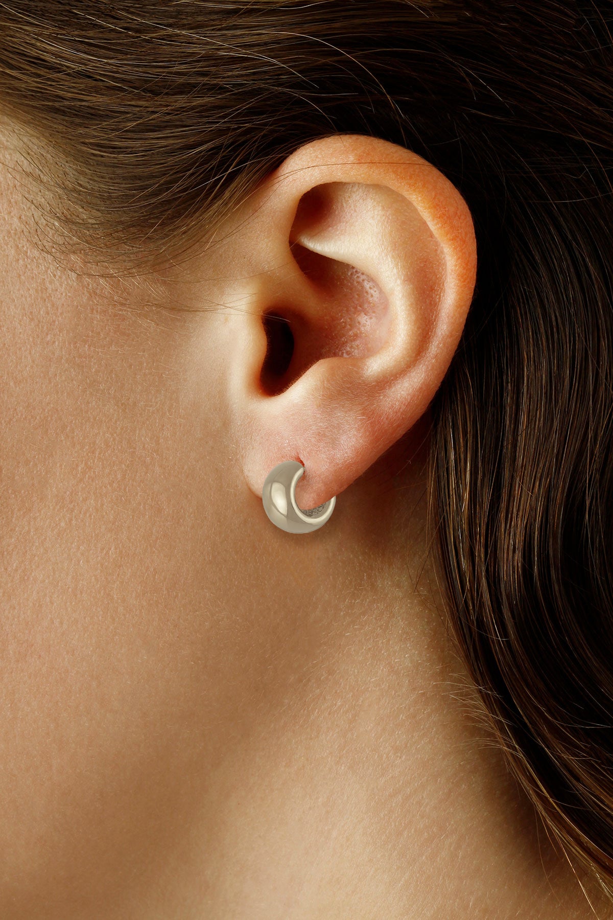 Sterling Silver 10mm Plain Band Huggie Hoop Earrings by Carla & Nancy B.