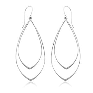 Sterling Silver Double Pointed Drops Earrings by Carla & Nancy B.