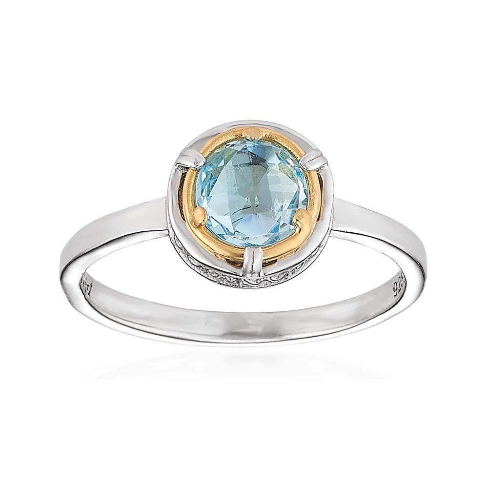 Petite Blue Topaz Ring with 18k Gold Vermeil by Anatoli