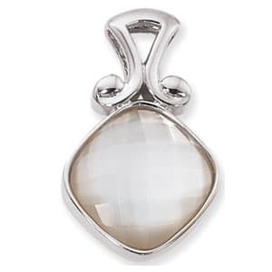 Sterling Silver 18mm Mother of Pearl Pendant by Carla & Nancy B.