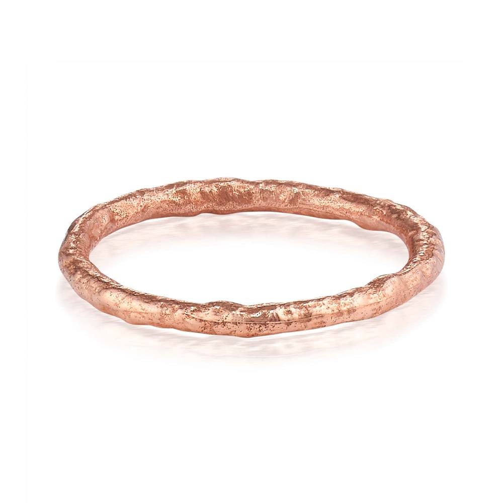 18K Rose Gold Vermeil Hammered Stackable Band by Anatoli