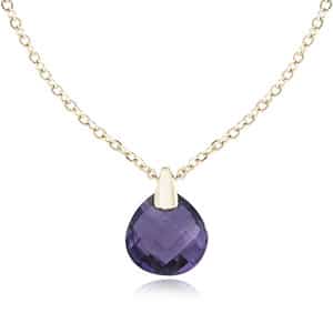 14K Yellow Gold Briolette Checker Amethyst Necklace by Carla & Nancy B.