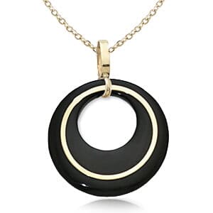 14K Yellow Gold Large Onyx Ring Pendant by Carla & Nancy B.